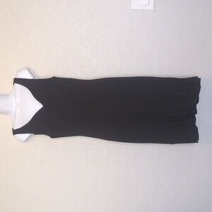 White House Black Market sleeveless v neck ruffle hem midi dress